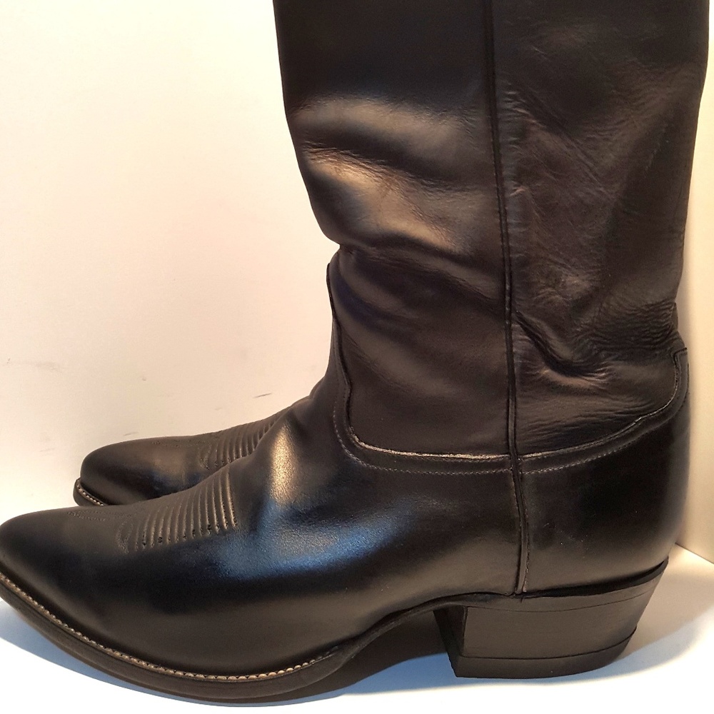 TONY LAMA Black Distressed 11.5 D Cowboy Boots